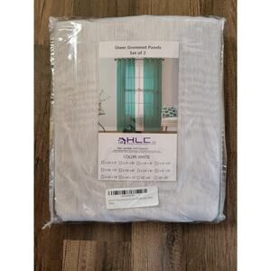 HLC Sheer Grommet Panels White curtains 54" x 18" Decor